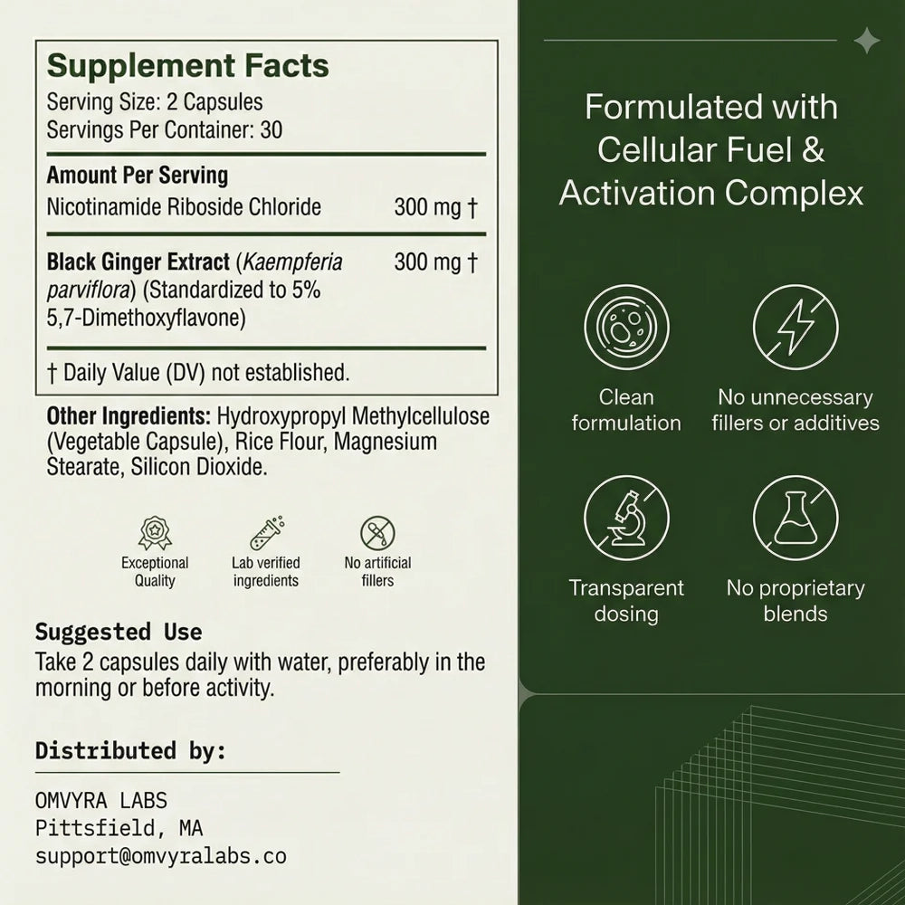 Omvyra Labs NR + Black Ginger Complex