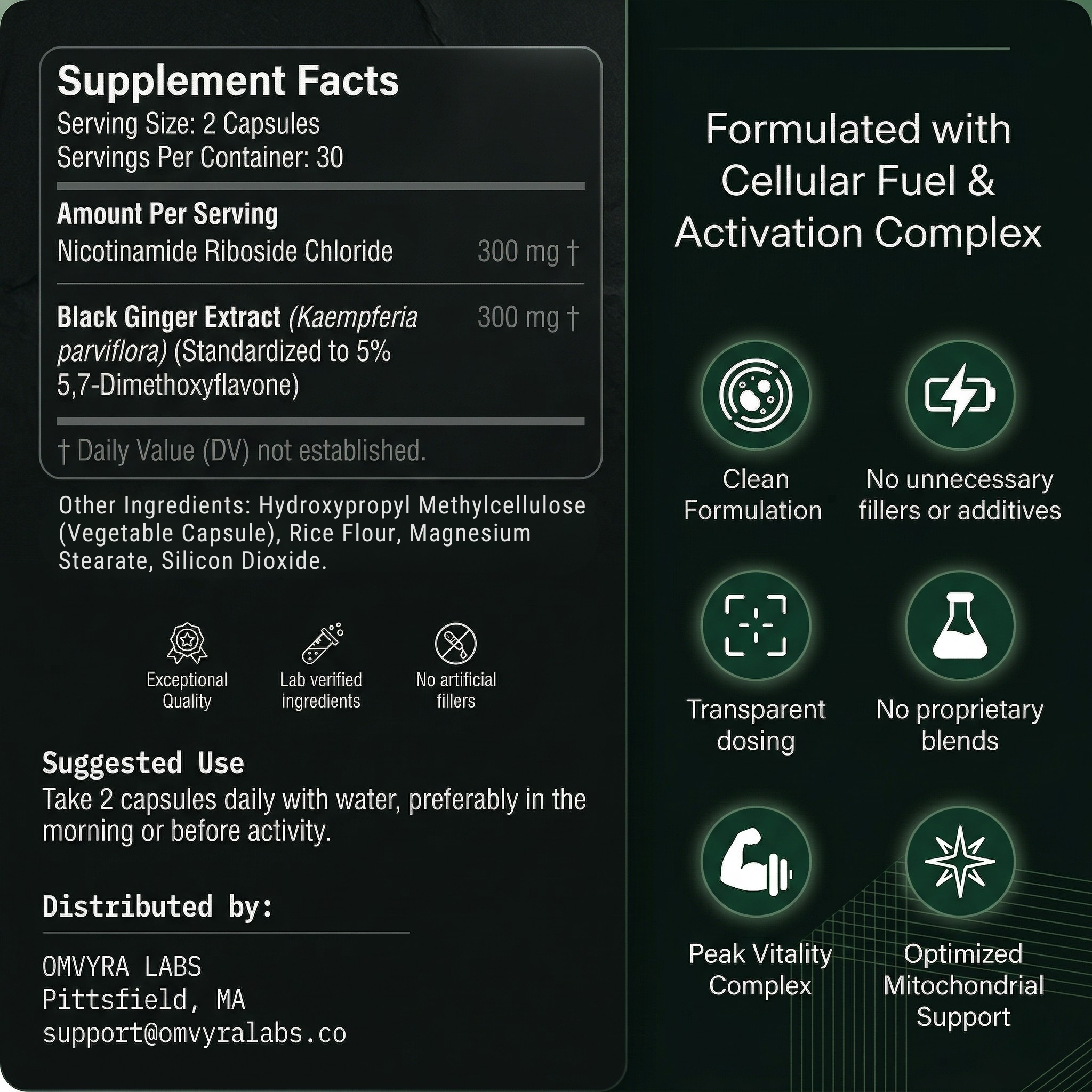 Omvyra Labs NR + Black Ginger Complex™